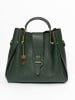 Lucca Baldi Leder-Henkeltasche "Vinci" in Dunkelgrün - (B)33 x (H)28 x (T)13 cm