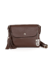 Lucca Baldi Leren schoudertas "Bagni" donkerbruin - (B)25 x (H)17 x (D)7 cm