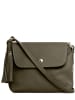Lucca Baldi Leder-Umhängetasche "Bagni" in Oliv - (B)25 x (H)17 x (T)7 cm