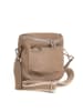 Lucca Baldi Leren schoudertas "Favara" taupe - (B)24 x (H)19 x (D)7 cm