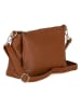 Lucca Baldi Leder-Umhängetasche "Melfi" in Cognac - (B)26 x (H)19 x (T)9 cm