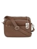 Lucca Baldi Leren schoudertas "Cascina" taupe - (B)22 x (H)18 x (D)9 cm