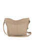 Lucca Baldi Leder-Schultertasche "Trapani" in Beige - (B)33 x (H)25 x (T)14 cm