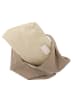 Lucca Baldi Leder-Schultertasche "Catanzaro" in Taupe - (B)45 x (H)36 x (T)5 cm