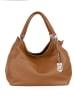 Lucca Baldi Leren schoudertas "Viareggio" camel - (B)33 x (H)28 x (D)16 cm