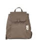 Lucca Baldi Leder-Rucksack "Dollaro" in Taupe - (B)23 x (H)28 x (T)10 cm
