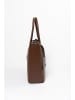 Lia Biassoni Leder-Schultertasche "Mallero" in Dunkelbraun - (B)32 x (H)30 x (T)12 cm
