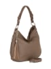 Lia Biassoni Leder-Schultertasche "Monate" in Taupe - (B)36 x (H)26 x (T)10 cm