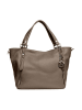 Lia Biassoni Leder-Schultertasche "Alserio" in Beige - (B)42 x (H)26 x (T)14 cm
