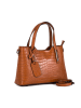Lia Biassoni Leder-Schultertasche "Acco" in Camel - (B)32 x (H)22 x (T)12 cm
