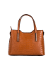 Lia Biassoni Leder-Schultertasche "Acco" in Camel - (B)32 x (H)22 x (T)12 cm