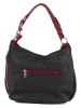 Lia Biassoni Leder-Schultertasche "Garga" in Schwarz - (B)36 x (H)26 x (T)10 cm
