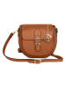 Lia Biassoni Leren schoudertas "Accesa" camel - (B)24 x (H)18 x (D)12 cm