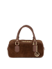 Lia Biassoni Leren handtas "Suede" bruin - (B)27 x (H)14 x (D)12 cm