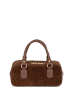 Lia Biassoni Leren handtas "Suede" bruin - (B)27 x (H)14 x (D)12 cm