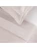 Cacharel textiles 4tlg. Set: Perkal-Bettlaken und Kissenbezüge in Taupe/ Weiß