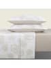 Cacharel textiles 4tlg. Set: Satin-Bettlaken und Kissenbezüge in Weiß/ Taupe