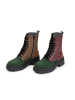 Anna Morellini Skórzane botki "Simoldo" w kolorze zielonym ze wzorem