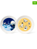 Moomin 2er-Set: Dessertteller ''Office & Winternight'' in Gelb/ Dunkelblau - Ø 19 cm
