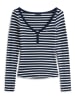 TOMMY JEANS Longsleeve in Dunkelblau/ Weiß
