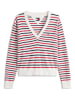 TOMMY JEANS Pullover in Weiß/ Rot/ Dunkelblau