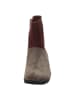 Think! Leder-Stiefeletten in Braun/ Rot