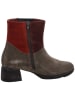 Think! Leder-Stiefeletten in Braun/ Rot