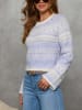 LA Angels Pullover in Hellblau/ Creme