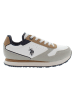 U.S. Polo Assn. Sneakers wit/lichtbruin/donkerblauw