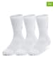Under Armour Skarpety sportowe (3 pary) "Crew" w kolorze białym