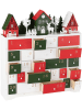 J Line LED-Deko-Adventskalendar in Rot/ Grün/ Weiß - (B)38 x (H)41 cm