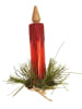 Krebs Glas Lauscha Kerstboomornamenten "Kaars" rood - 2 stuks - (H)11 cm
