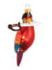 Krebs Glas Lauscha Kerstboomornament "Papagaai" rood - (H)13 cm