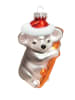 Krebs Glas Lauscha Kerstboomornament "Koala" zilverkleurig - (H)11 cm