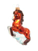 Krebs Glas Lauscha Kerstboomornament "Vurig Paard" bruin - (H)8 cm