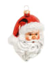 Krebs Glas Lauscha Kerstboomornament "Santa-Hoofd" rood/wit - (H)11 cm