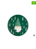 Trendy Kitchen by EXCÉLSA 2-delige set: placemats "Green Winter" groen/wit - Ø 38 cm
