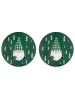 Trendy Kitchen by EXCÉLSA 2-delige set: placemats "Green Winter" groen/wit - Ø 38 cm