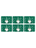 Trendy Kitchen by EXCÉLSA 6-delige set: placemats "Green Winter" groen/wit - (L)43,5 x (B)29 cm