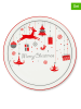 Trendy Kitchen by EXCÉLSA 6-delige set: serveerborden "Merry Christmas" wit/rood - Ø 31 cm