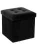WellHome Puf w kolorze czarnym ze schowkiem - 38 x 38 x 38 cm