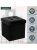 WellHome Puf w kolorze czarnym ze schowkiem - 38 x 38 x 38 cm