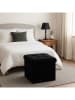 WellHome Puf w kolorze czarnym ze schowkiem - 38 x 38 x 38 cm