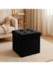 WellHome Puf w kolorze czarnym ze schowkiem - 38 x 38 x 38 cm