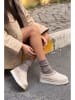 trendyol Leren enkelboots beige