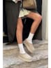 trendyol Leren enkelboots beige