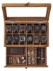 Songmics Schmuckkästchen in Hellbraun - (B)34 x (H)12,5 x (T)19 cm