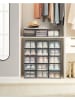 Songmics 18-delige set: schoenenboxen zwart - (B)23 x (H)14,3 x (D)33,5 cm