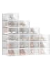 Songmics 18-delige set: schoenenboxen transparant - (B)23 x (H)14,3 x (D)33,5 cm