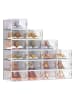 Songmics 18-delige set: schoenenboxen transparant - (B)23 x (H)14,3 x (D)33,5 cm